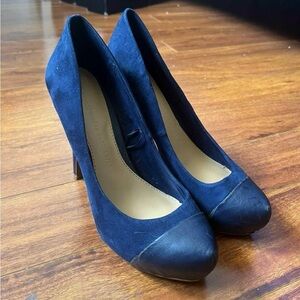 Navy Blue Suede Women’s Heels